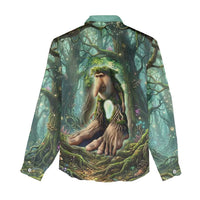 Brr Brr Patapim Women Casual Shirt Glowing Heart and Magical Tree Roots in Enchanted Woods