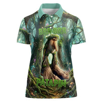 Brr Brr Patapim Women Polo Shirt Glowing Heart and Magical Tree Roots in Enchanted Woods