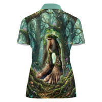 Brr Brr Patapim Women Polo Shirt Glowing Heart and Magical Tree Roots in Enchanted Woods