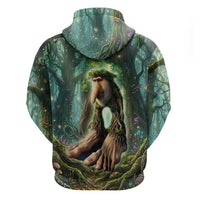 Brr Brr Patapim Zip Hoodie Glowing Heart and Magical Tree Roots in Enchanted Woods