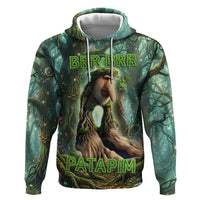 Brr Brr Patapim Zip Hoodie Glowing Heart and Magical Tree Roots in Enchanted Woods