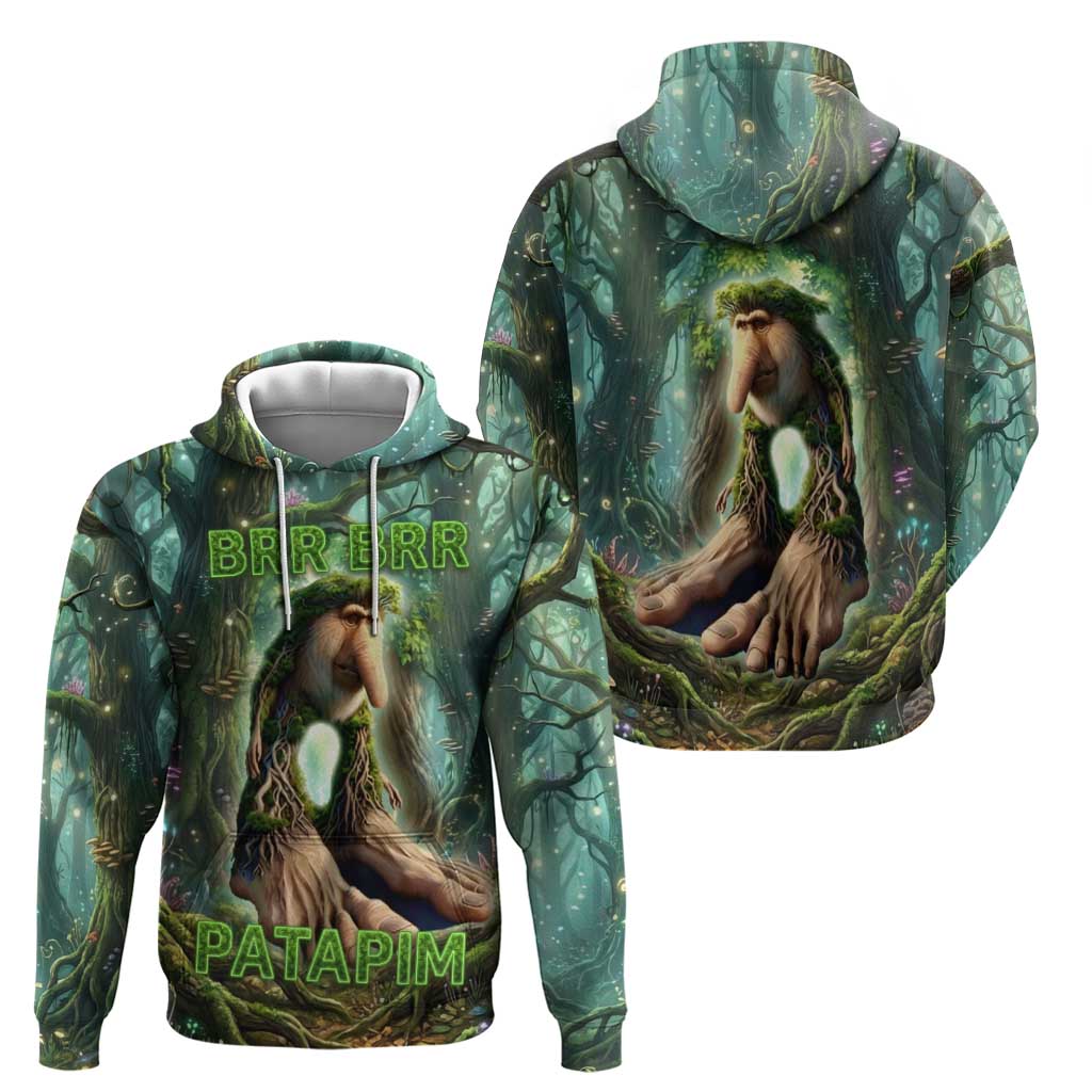 Brr Brr Patapim Zip Hoodie Glowing Heart and Magical Tree Roots in Enchanted Woods
