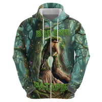 Brr Brr Patapim Zip Hoodie Glowing Heart and Magical Tree Roots in Enchanted Woods