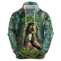 Brr Brr Patapim Zip Hoodie Glowing Heart and Magical Tree Roots in Enchanted Woods