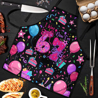 7th Birthday Girl Apron with Cake Balloons Confetti and I Was 6 Now I'm 7