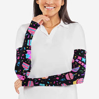 7th Birthday Girl Arm Sleeves with Cake Balloons Confetti and I Was 6 Now I'm 7