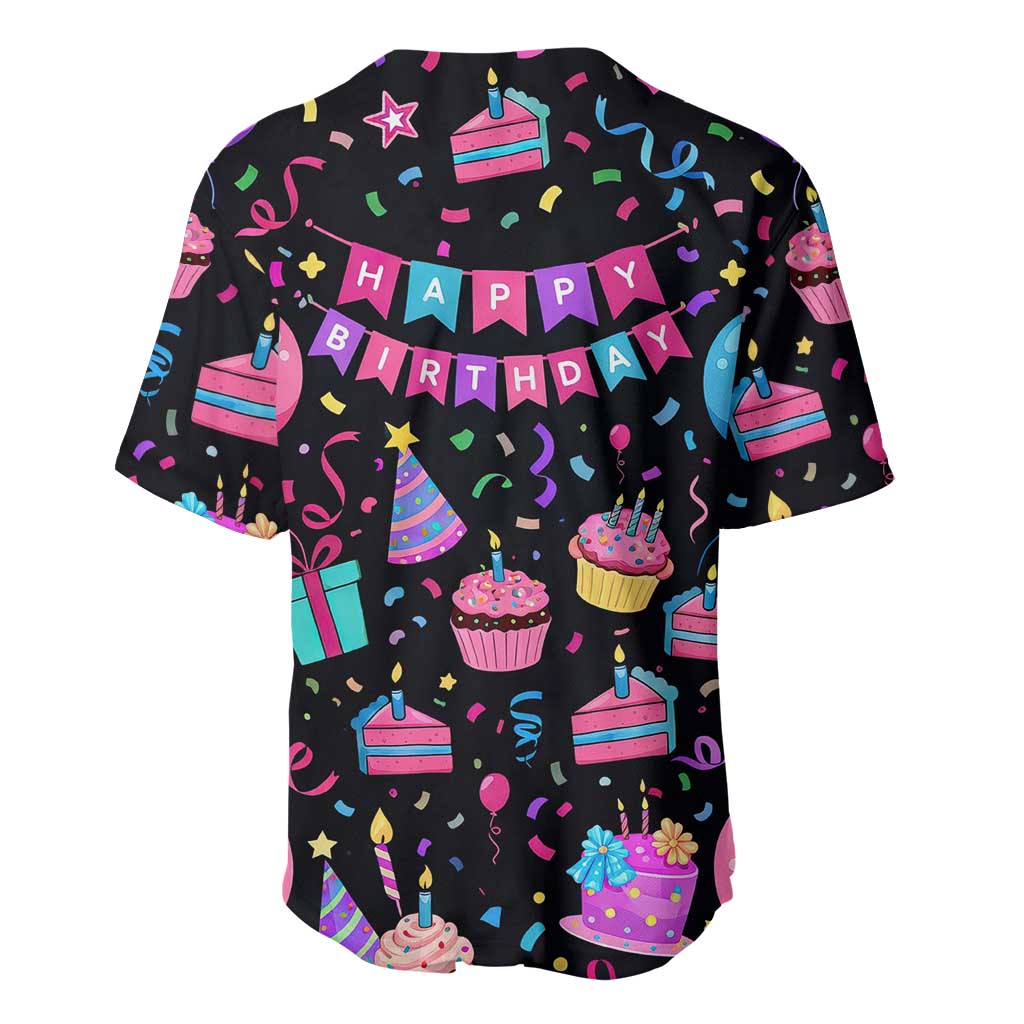 7th Birthday Girl Baseball Jersey with Cake Balloons Confetti and I Was 6 Now I'm 7