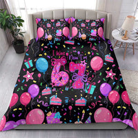 7th Birthday Girl Bedding Set with Cake Balloons Confetti and I Was 6 Now I'm 7