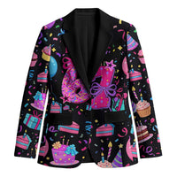 7th Birthday Girl Blazer with Cake Balloons Confetti and I Was 6 Now I'm 7