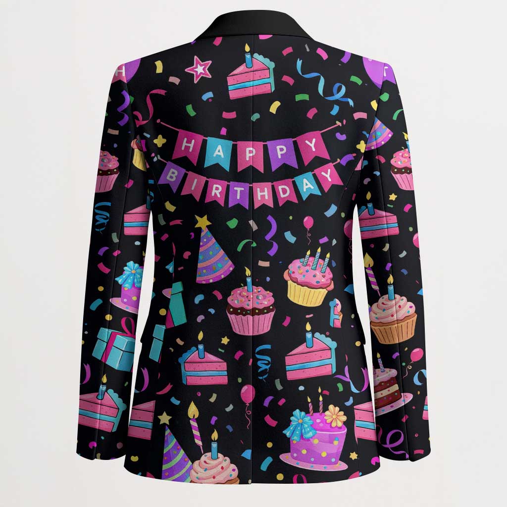 7th Birthday Girl Blazer with Cake Balloons Confetti and I Was 6 Now I'm 7