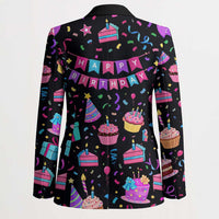 7th Birthday Girl Blazer with Cake Balloons Confetti and I Was 6 Now I'm 7