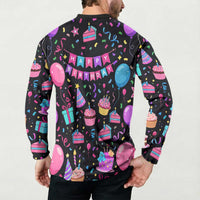 7th Birthday Girl Button Sweatshirt with Cake Balloons Confetti and I Was 6 Now I'm 7