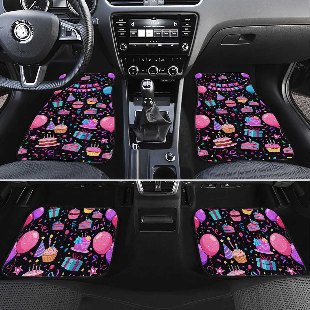 7th Birthday Girl Car Mats with Cake Balloons Confetti and I Was 6 Now I'm 7