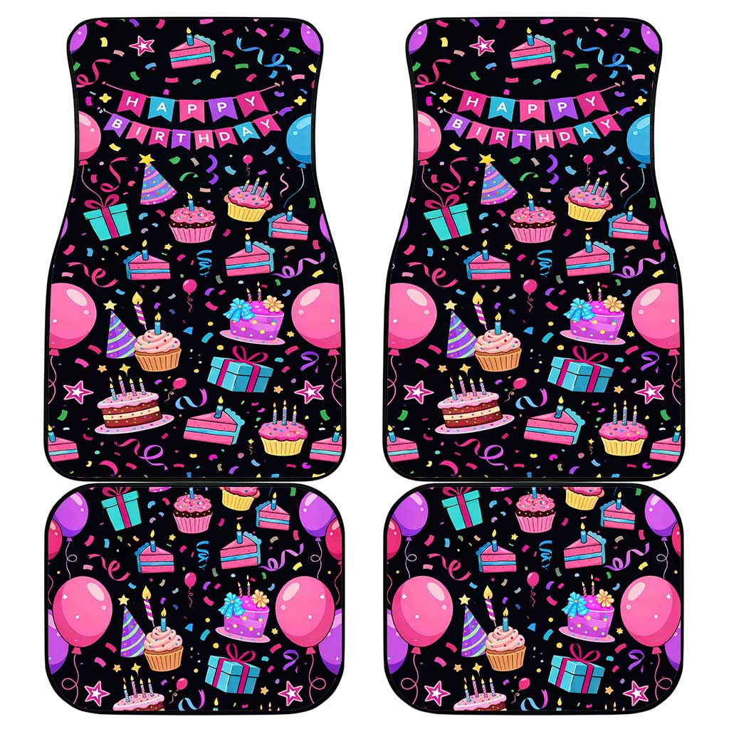 7th Birthday Girl Car Mats with Cake Balloons Confetti and I Was 6 Now I'm 7