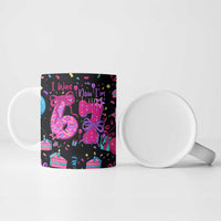7th Birthday Girl Ceramic Mug with Cake Balloons Confetti and I Was 6 Now I'm 7