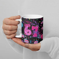 7th Birthday Girl Ceramic Mug with Cake Balloons Confetti and I Was 6 Now I'm 7