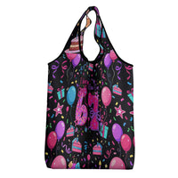 7th Birthday Girl Grocery Bag with Cake Balloons Confetti and I Was 6 Now I'm 7