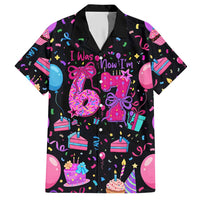 7th Birthday Girl Hawaiian Shirt with Cake Balloons Confetti and I Was 6 Now I'm 7