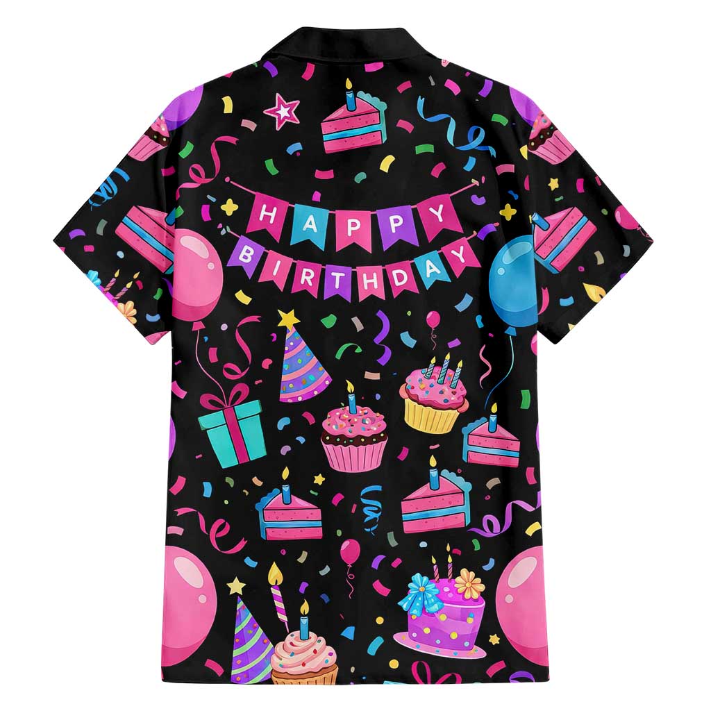 7th Birthday Girl Hawaiian Shirt with Cake Balloons Confetti and I Was 6 Now I'm 7