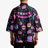 7th Birthday Girl Kimono with Cake Balloons Confetti and I Was 6 Now I'm 7
