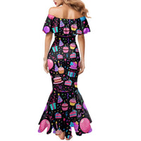 7th Birthday Girl Mermaid Dress with Cake Balloons Confetti and I Was 6 Now I'm 7