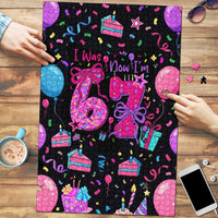 7th Birthday Girl Puzzle with Cake Balloons Confetti and I Was 6 Now I'm 7