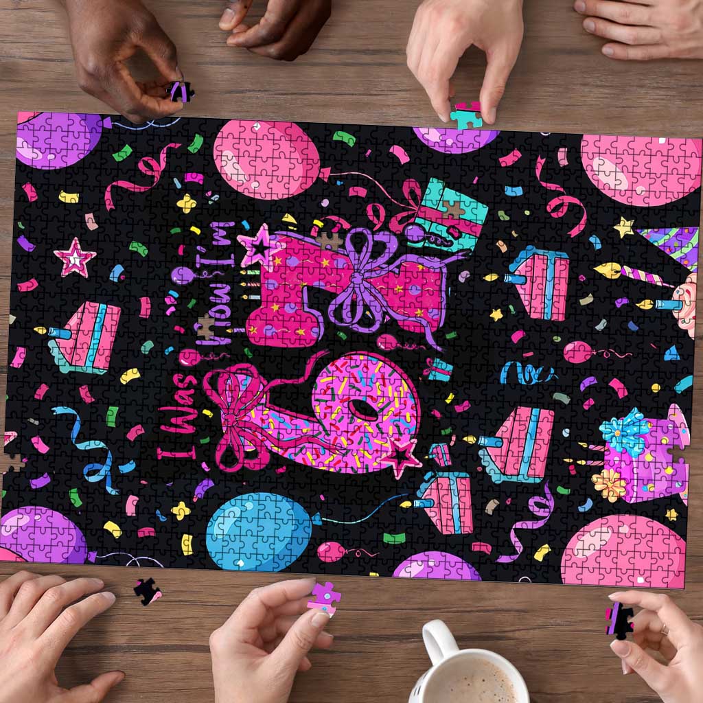 7th Birthday Girl Puzzle with Cake Balloons Confetti and I Was 6 Now I'm 7