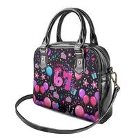 7th Birthday Girl Shoulder Handbag with Cake Balloons Confetti and I Was 6 Now I'm 7