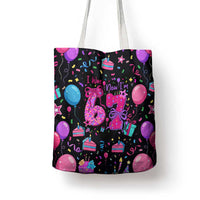 7th Birthday Girl Tote Bag with Cake Balloons Confetti and I Was 6 Now I'm 7