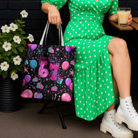 7th Birthday Girl Tote Bag with Cake Balloons Confetti and I Was 6 Now I'm 7