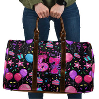 7th Birthday Girl Travel Bag with Cake Balloons Confetti and I Was 6 Now I'm 7