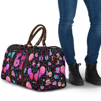 7th Birthday Girl Travel Bag with Cake Balloons Confetti and I Was 6 Now I'm 7
