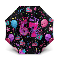 7th Birthday Girl Umbrella with Cake Balloons Confetti and I Was 6 Now I'm 7