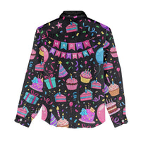 7th Birthday Girl Women Casual Shirt with Cake Balloons Confetti and I Was 6 Now I'm 7
