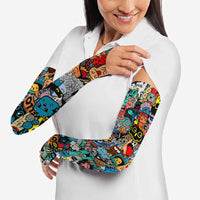 Happy Doodle Monsters Sticker Bomb Arm Sleeves Funny Graffiti Style Cartoon