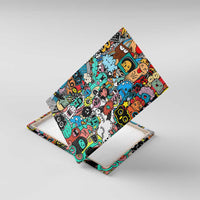 Happy Doodle Monsters Sticker Bomb Canvas Wall Art Funny Graffiti Style Cartoon