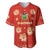 Bolivia National Emblem Baseball Jersey with Floral Pattern and Red Folk Design