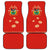 Bolivia National Emblem Car Mats with Floral Pattern and Red Folk Design