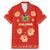 Bolivia National Emblem Family Matching Mermaid Dress and Hawaiian Shirt with Floral Pattern and Red Folk Design