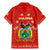 Bolivia National Emblem Family Matching Mermaid Dress and Hawaiian Shirt with Floral Pattern and Red Folk Design
