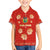 Bolivia National Emblem Family Matching Off Shoulder Short Dress and Hawaiian Shirt with Floral Pattern and Red Folk Design