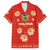Bolivia National Emblem Family Matching Short Sleeve Bodycon Dress and Hawaiian Shirt with Floral Pattern and Red Folk Design
