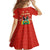 Bolivia National Emblem Family Matching Tank Maxi Dress and Hawaiian Shirt with Floral Pattern and Red Folk Design