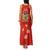 Bolivia National Emblem Family Matching Tank Maxi Dress and Hawaiian Shirt with Floral Pattern and Red Folk Design