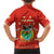 Bolivia National Emblem Kid Hawaiian Shirt with Floral Pattern and Red Folk Design