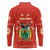 Bolivia National Emblem Long Sleeve Polo Shirt with Floral Pattern and Red Folk Design