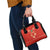 Bolivia National Emblem Shoulder Handbag with Floral Pattern and Red Folk Design