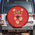 Bolivia National Emblem Spare Tire Cover with Floral Pattern and Red Folk Design