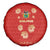 Bolivia National Emblem Spare Tire Cover with Floral Pattern and Red Folk Design