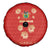 Bolivia National Emblem Spare Tire Cover with Floral Pattern and Red Folk Design
